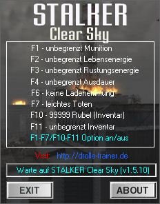 S.T.A.L.K.E.R.: Clear Sky - трейнер +8 для v1.5.10 S.T.A.L.K.E.R.: Clear Sky - трейнер +8 для v1.5.10